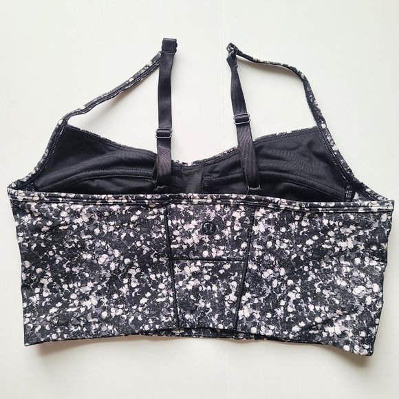 Lululemon Core Set Sports Bra/Bikini Top Shimmy Shimmer Black/White Dot - Small - Picture 6 of 14